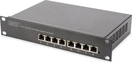 Network Switch 8 Port Digitus Rj45 Ge Poe 10"