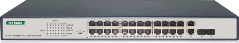 Network Switch Digitus 24-Port Fast Ethernet PoE+2G Combo