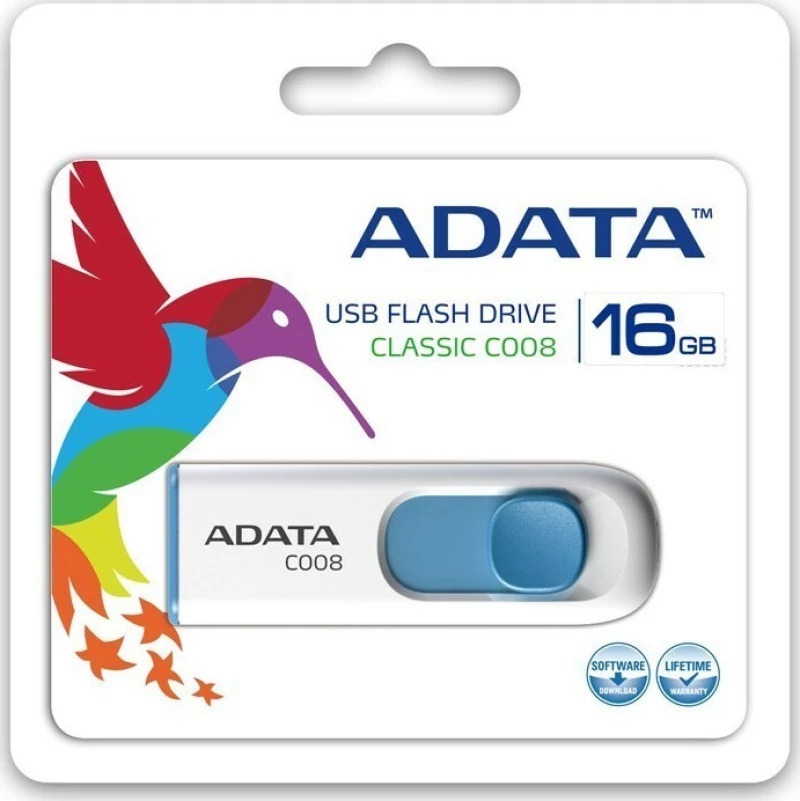 Adata C008 16GB USB 2.0 White/Blue