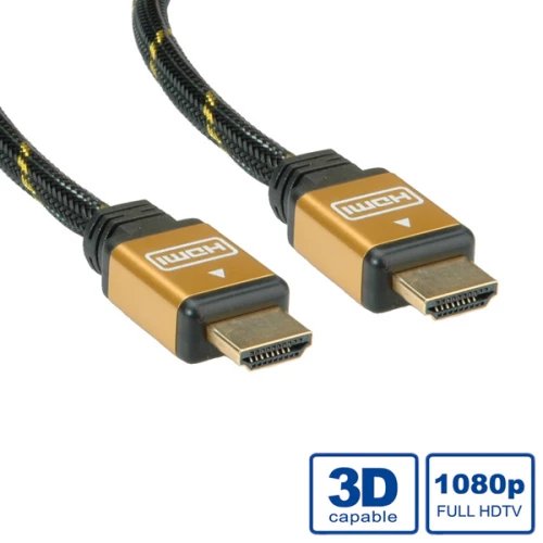 Roline HDMI 1.4 Cable HDMI male - HDMI male 3m Μαύρο