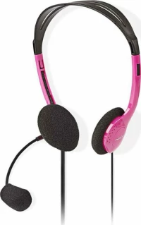 Nedis Chst100Pk Pc Headset On-Ear 2X 3.5 Mm Connectors 2.0 M Pink Nedis
