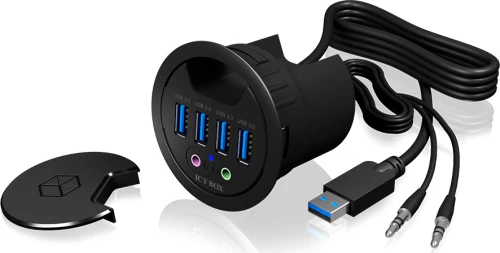 Icy Box Ib-Hub1403A Usb 3.0 (3.1 Gen 1) Type-A 5000 Mbit/S Μαύρος (Μαύρο)