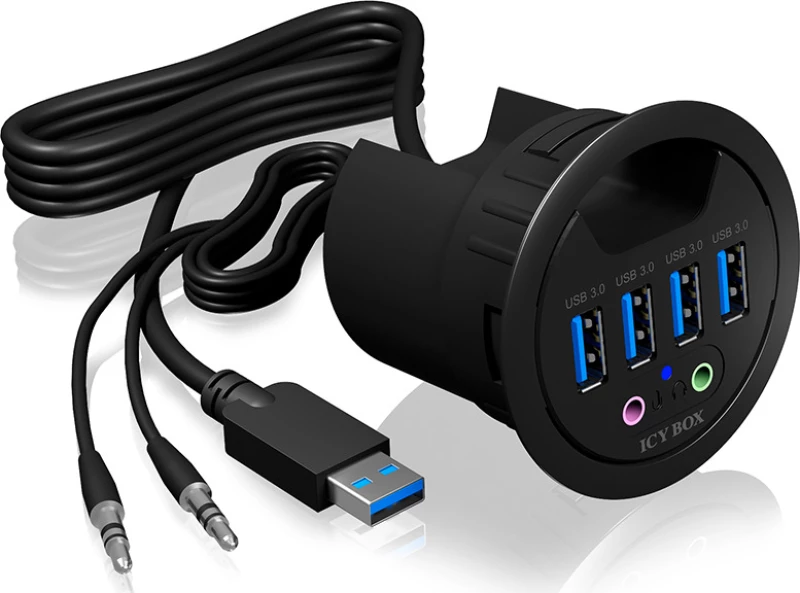 Icy Box Ib-Hub1403A Usb 3.0 (3.1 Gen 1) Type-A 5000 Mbit/S Μαύρος (Μαύρο)