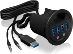 Icy Box Ib-Hub1403A Usb 3.0 (3.1 Gen 1) Type-A 5000 Mbit/S Μαύρος (Μαύρο)