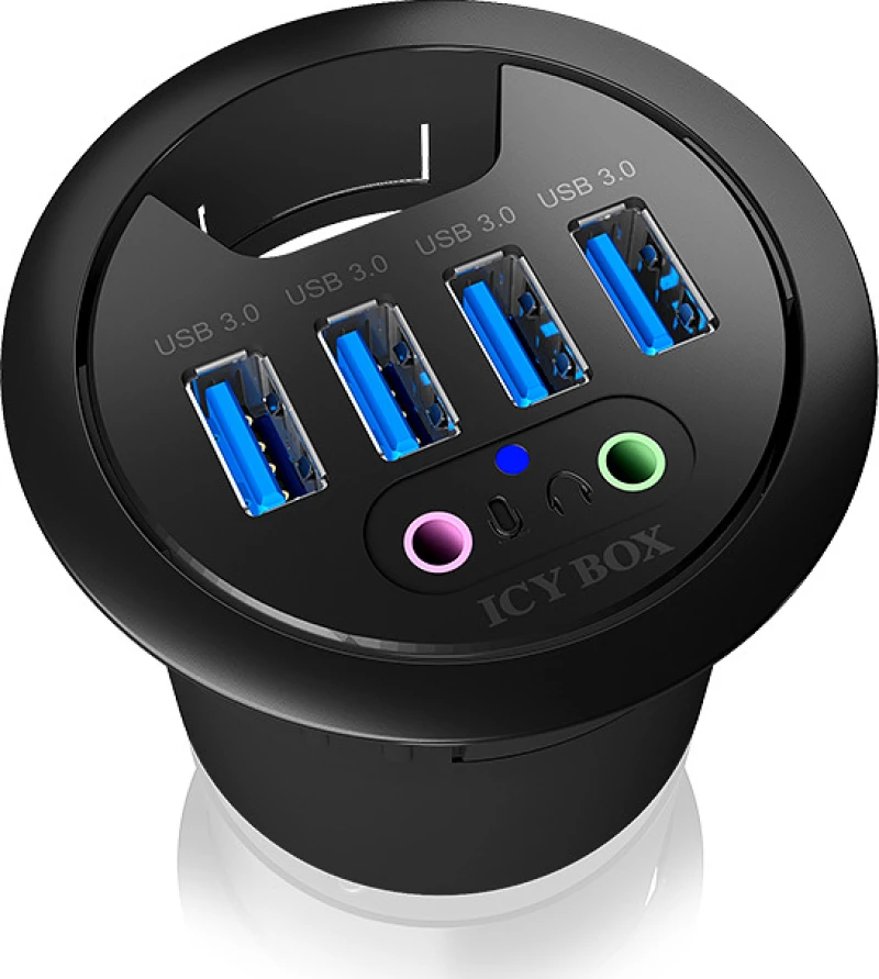 Icy Box Ib-Hub1403A Usb 3.0 (3.1 Gen 1) Type-A 5000 Mbit/S Μαύρος (Μαύρο)