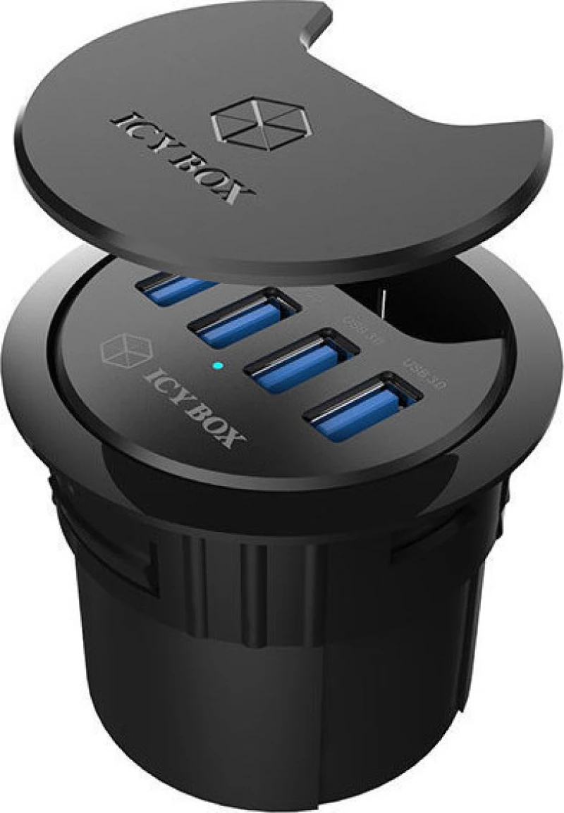 Icy Box Ib-Hub1403 Usb 3.0 (3.1 Gen 1) Type-A 5000 Mbit/S Μαύρος (Μαύρο)
