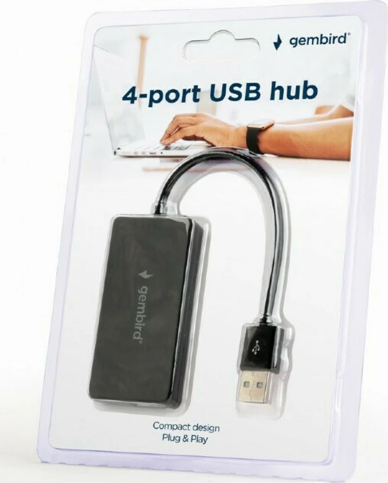Usb Hub Gembird Uhb-U2P4-04 - Usb 2.0 - 4 Ports - Black Uhb-U2P4-04