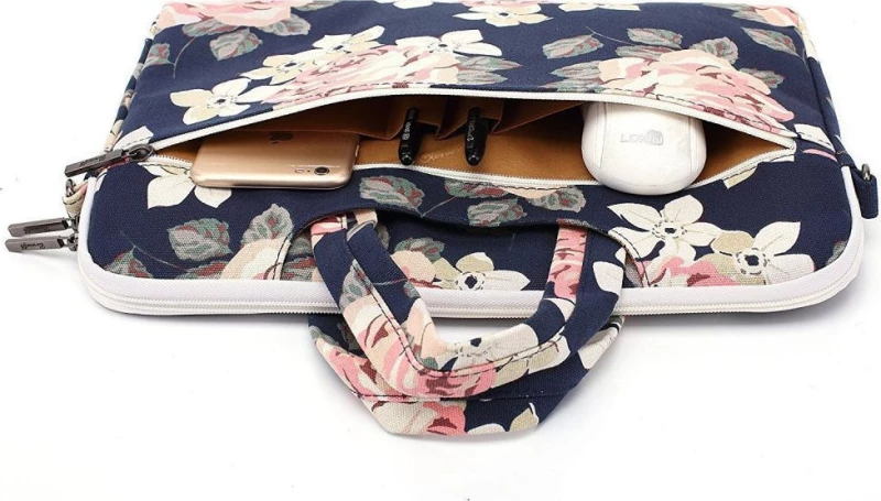 Canvaslife Briefcase Navy Rose 15"