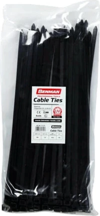 Benman Δεματικά Καλωδίων 300x4.8 Μαύρο 100τμχ