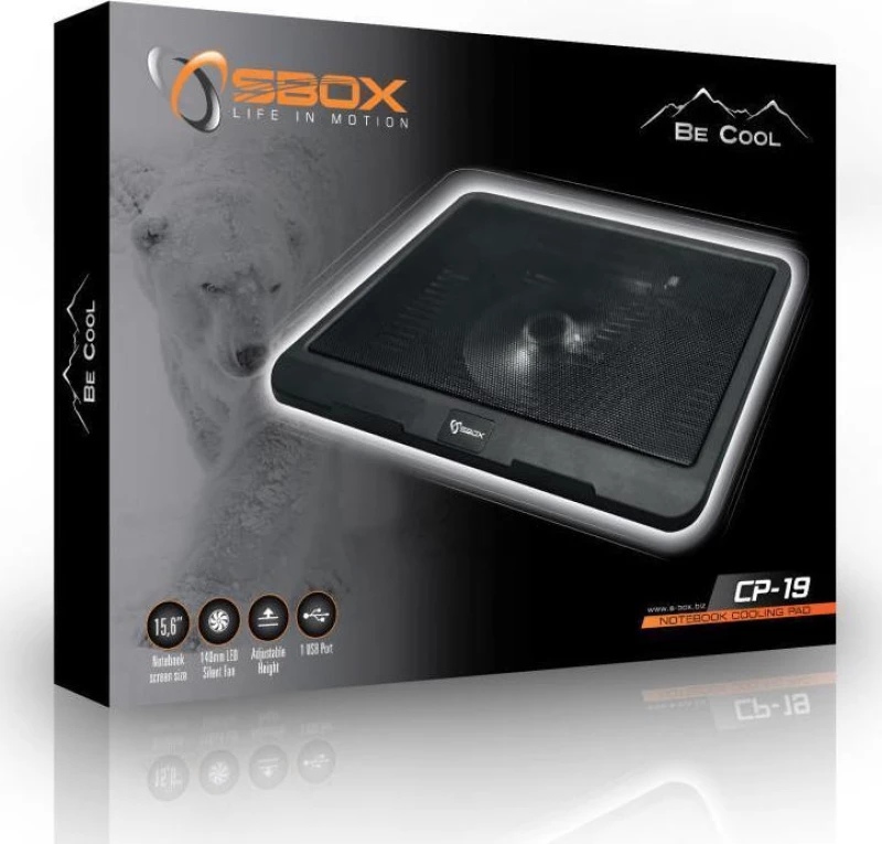 Sbox Usb Cooling Pad 15,6" Blue Led Fan 140 Mm