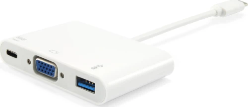 Αντάπτορας Usb Equip Usb-C St To Vga-/Usb-A-Bu Pd 0.15Cm White