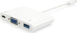 Αντάπτορας Usb Equip Usb-C St To Vga-/Usb-A-Bu Pd 0.15Cm White
