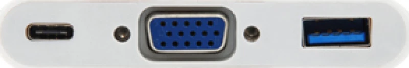 Αντάπτορας Usb Equip Usb-C St To Vga-/Usb-A-Bu Pd 0.15Cm White