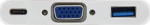 Αντάπτορας Usb Equip Usb-C St To Vga-/Usb-A-Bu Pd 0.15Cm White