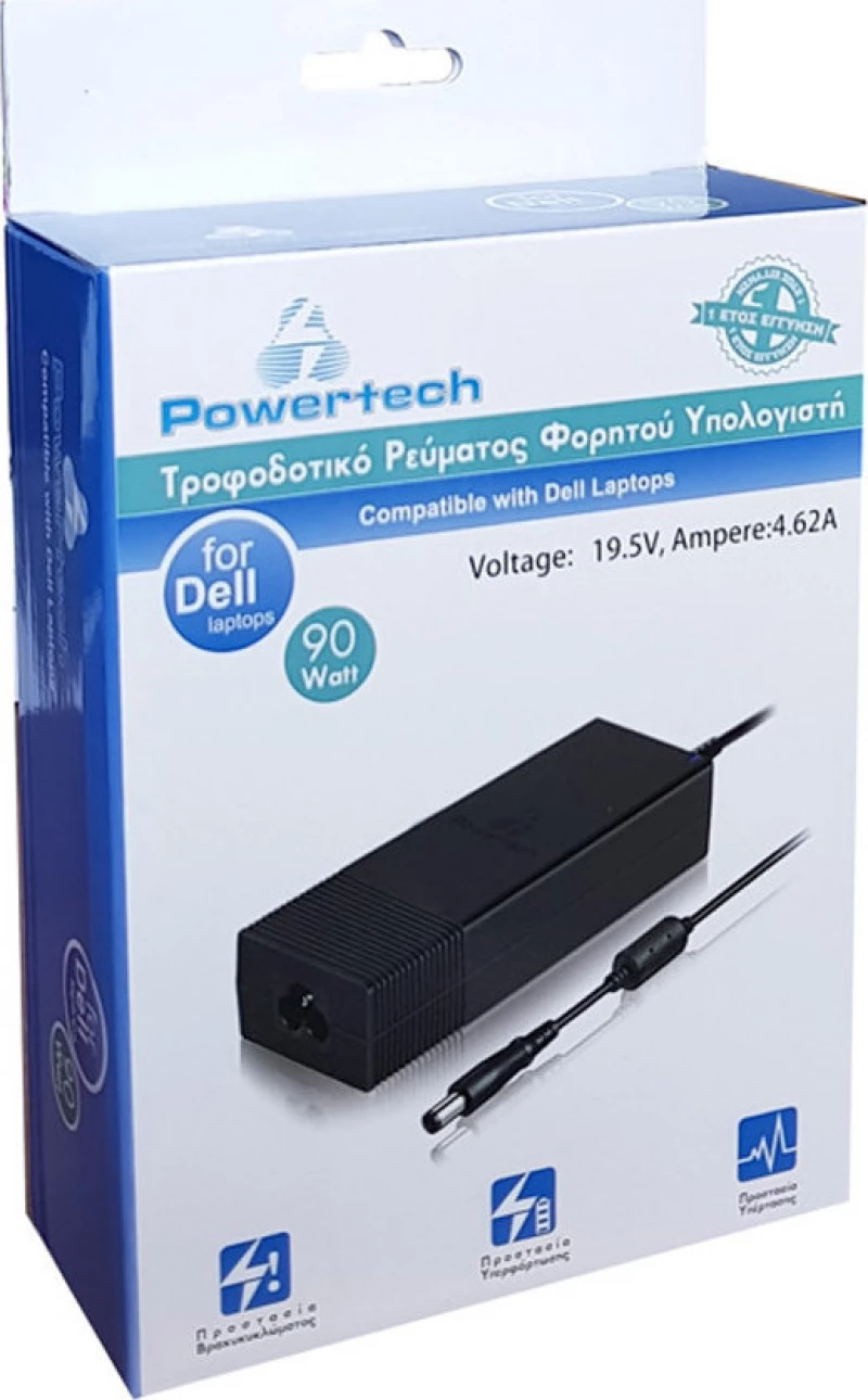 Powertech Φορτιστής Laptop Pt-55 Για Dell, 90W, 19.5V