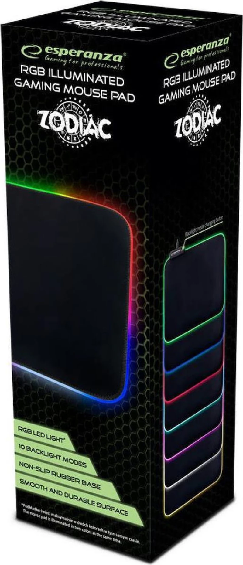 Mouse Pad Gaming RGB Illuminated Esperanza - Esperanza - Μαύρο - Mouse Pad