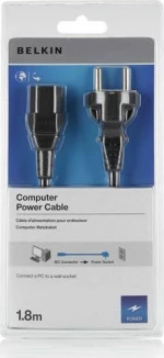 Belkin Euro - IEC C13 Cable 1.8m Μαύρο (F3A225CP1.8M-P)