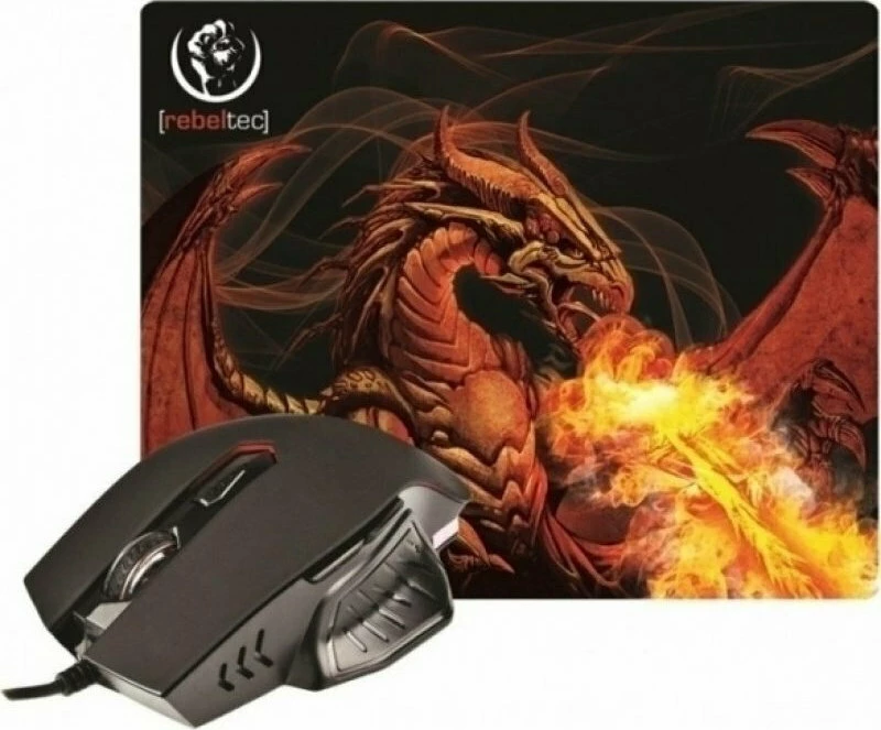 Rebeltec Red Dragon Gaming Ποντίκι Μαύρο