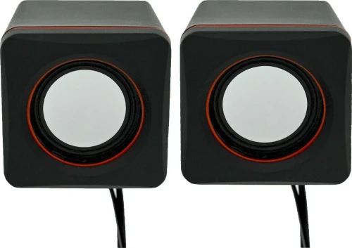 Ηχείο Stereo Multimedia Leerfei D-02L Με Σύνδεση 3.5Mm Και Usb Φόρτιση, Μαύρο Κόκκινο