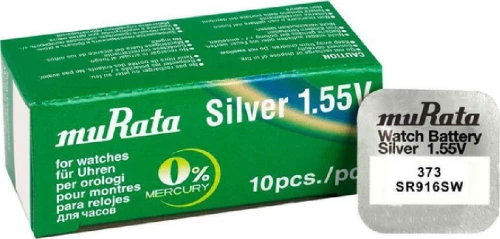 Murata Μπαταρία Silver Oxide Για Ρολόγια Sr916Sw, 1.55V, No373, 10Τμχ