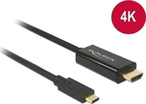 DeLock Cable HDMI male - USB-C male 2m Μαύρο