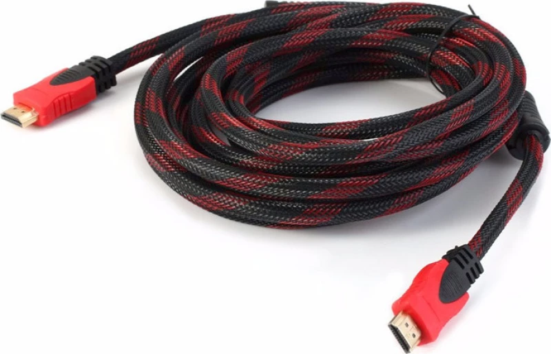 Omnitron HDMI 1.4 Braided Cable HDMI male - HDMI male 3m Κόκκινο
