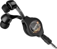 Hands Free Hoco M68 Easy Earphones Stereo 3.5mm με Τηλεσκοπικό Κλιπ Ανάκλησης Μαύρο