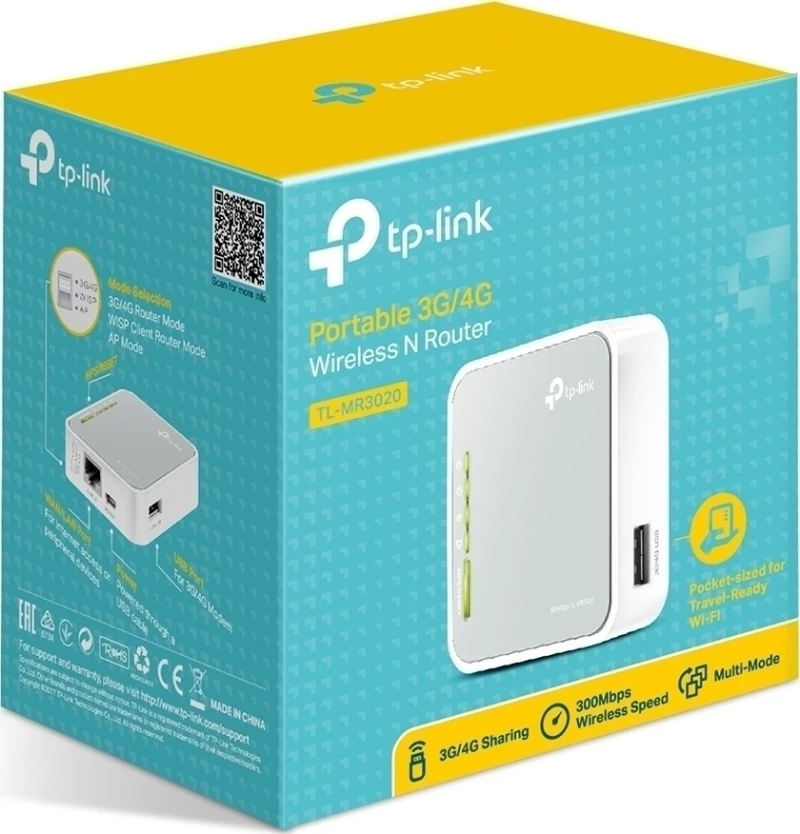 Tp-Link Tl-Mr 3020 Portable Wireless N Router V3