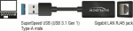 Delock Αντάπτορας Usb 3.1 Σε Rj45 65903, Gen 1, 1000Mbps, 12Cm, Μαύρος