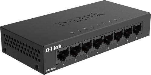 D-Link DGS-108GL Μη διαχειρίσιμος Gigabit Ethernet (10/100/1000) Μαύρος (Μαύρο)