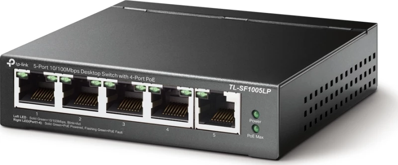 TP-Link TL-SF1005LP v1.0, 5-Port 10/100Mbps Desktop Switch with 4-Port PoE