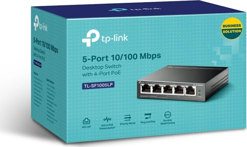 TP-Link TL-SF1005LP v1.0, 5-Port 10/100Mbps Desktop Switch with 4-Port PoE