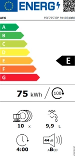 AEG FSE72537P Πλυντήριο Πιάτων Εντοιχιζόμενο