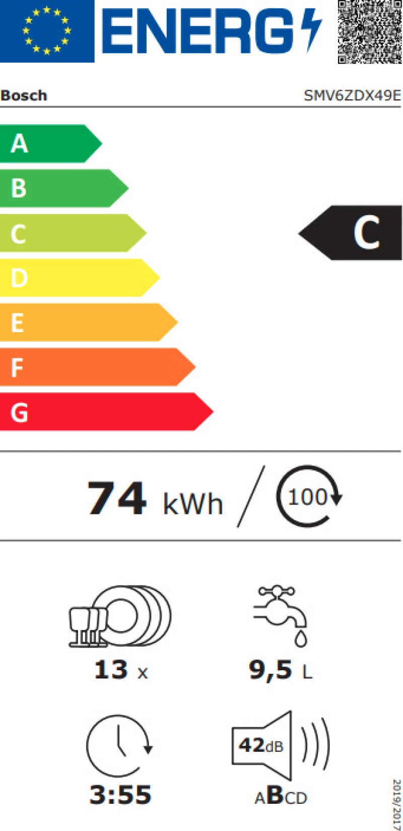 Bosch SMV6ZDX49E Πλυντήριο Πιάτων Εντοιχιζόμενο