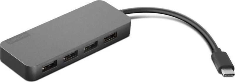 Lenovo USB-C to 4 Port USB-A Hub Μαύρο