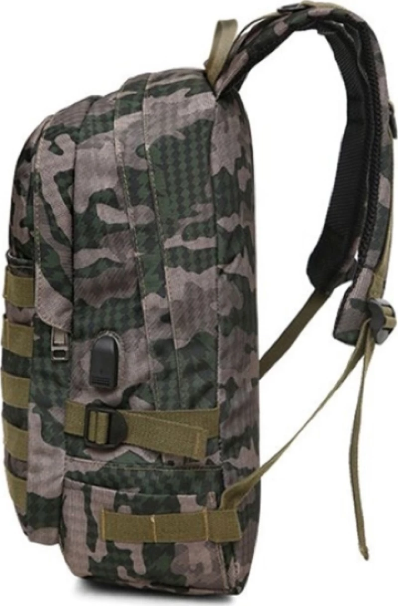 Camo Σακίδιο πλάτης για laptop έως 15,6", με ενσωματωμένη θύρα USB - Χακί