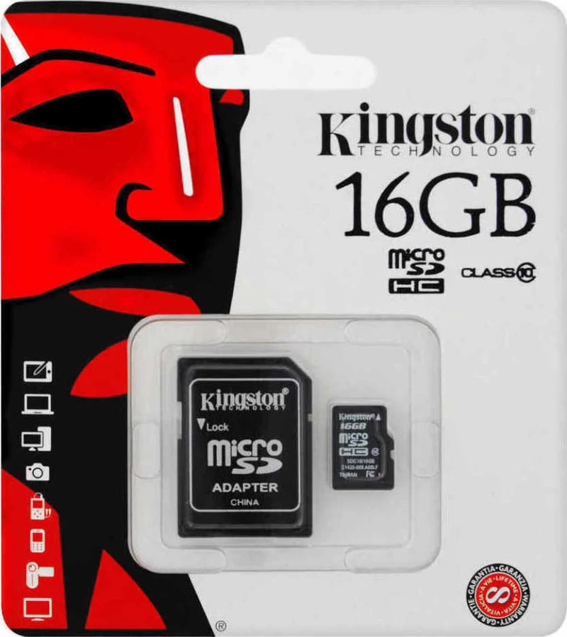 Kingston microSDHC 16GB Class 10 with Adapter