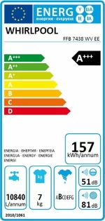 Whirlpool FFB 7438 WV EE 1400 Στροφές 7kg