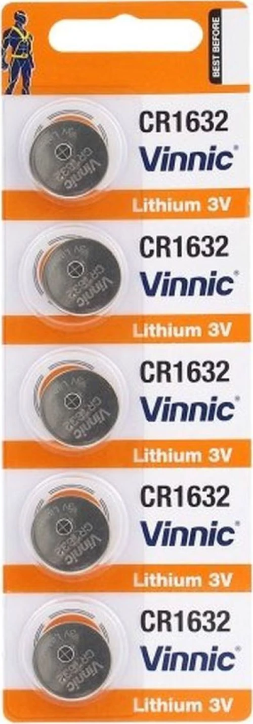Buttoncell Vinnic Cr1632 3V Τεμ. 5 Με Διάτρητη Συσκευασία