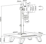 Brateck Επιτραπέζια Βάση Ldt31-T01, Με Βραχίονα Στήριξης, 17-32", 8Κg