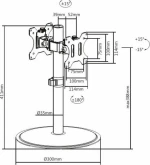 Brateck Βάση Γραφείου Ldt40-T02 Για 2 Οθόνες 17" - 32", 8Kg 5210131019863