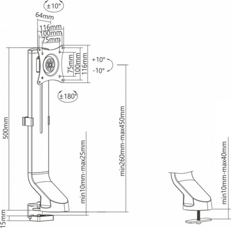 Maclean Monitor Desk Mount 17"-32" 8kg MC-853