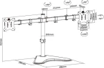 Brateck Βάση Γραφείου Ldt42-T024, Για 2 Οθόνες 17"-32", 8Kg 5210131032299