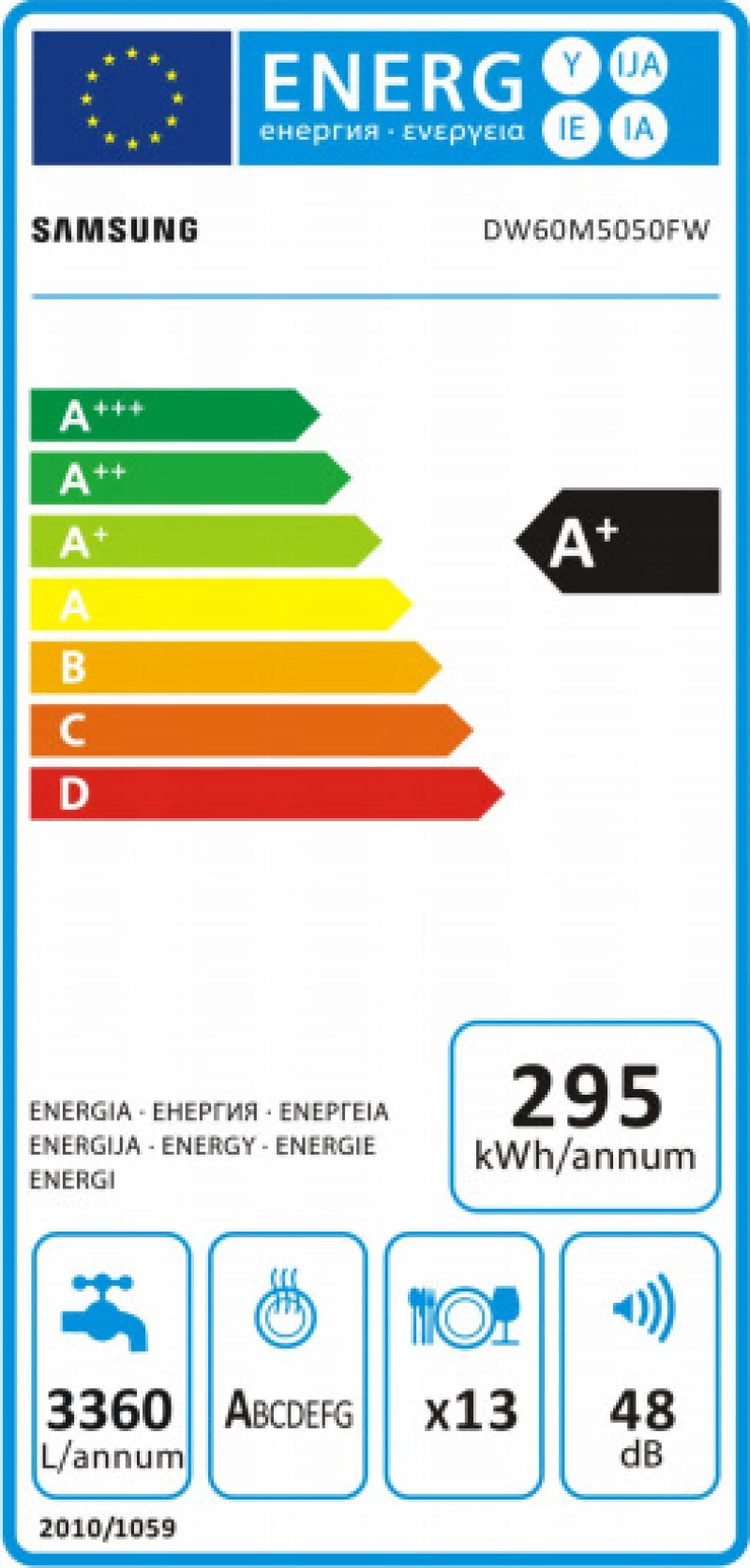 Samsung DW60M5050FW/EC Πλυντήριο Πιάτων