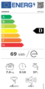 Gorenje WP72S3 1200 Στροφές 7kg