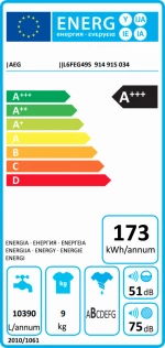 AEG L6FEG49S 1400 Στροφές 9kg