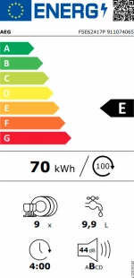 AEG FSE62417P Πλυντήριο Πιάτων Εντοιχιζόμενο
