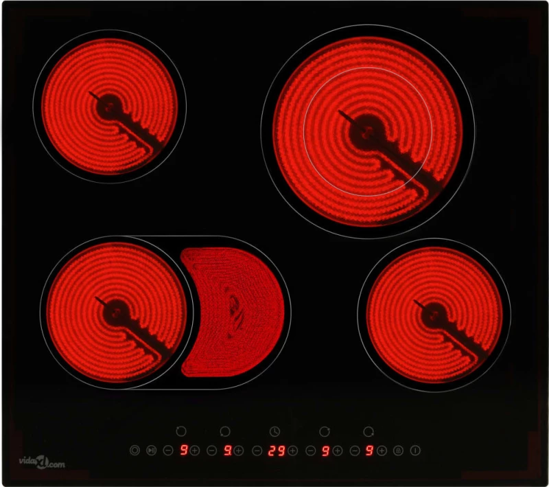 Εστία Κεραμική με 4 Ζώνες και Πλήκτρα Αφής 6600 W