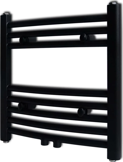vidaXL Curved Πετσετοκρεμάστρα Μαύρο 480x480 184kcal/h