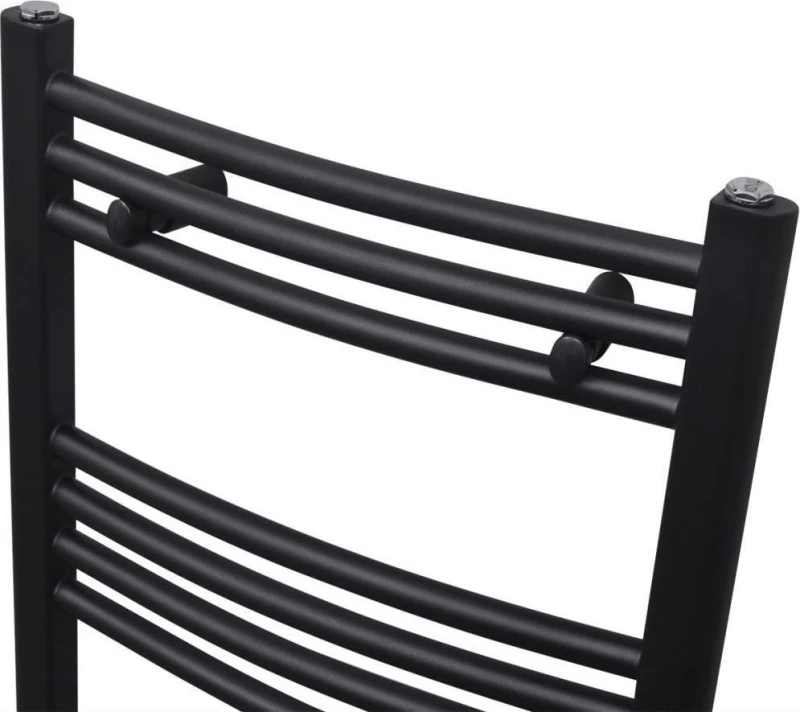 vidaXL Curved Πετσετοκρεμάστρα Μαύρο 480x480 184kcal/h